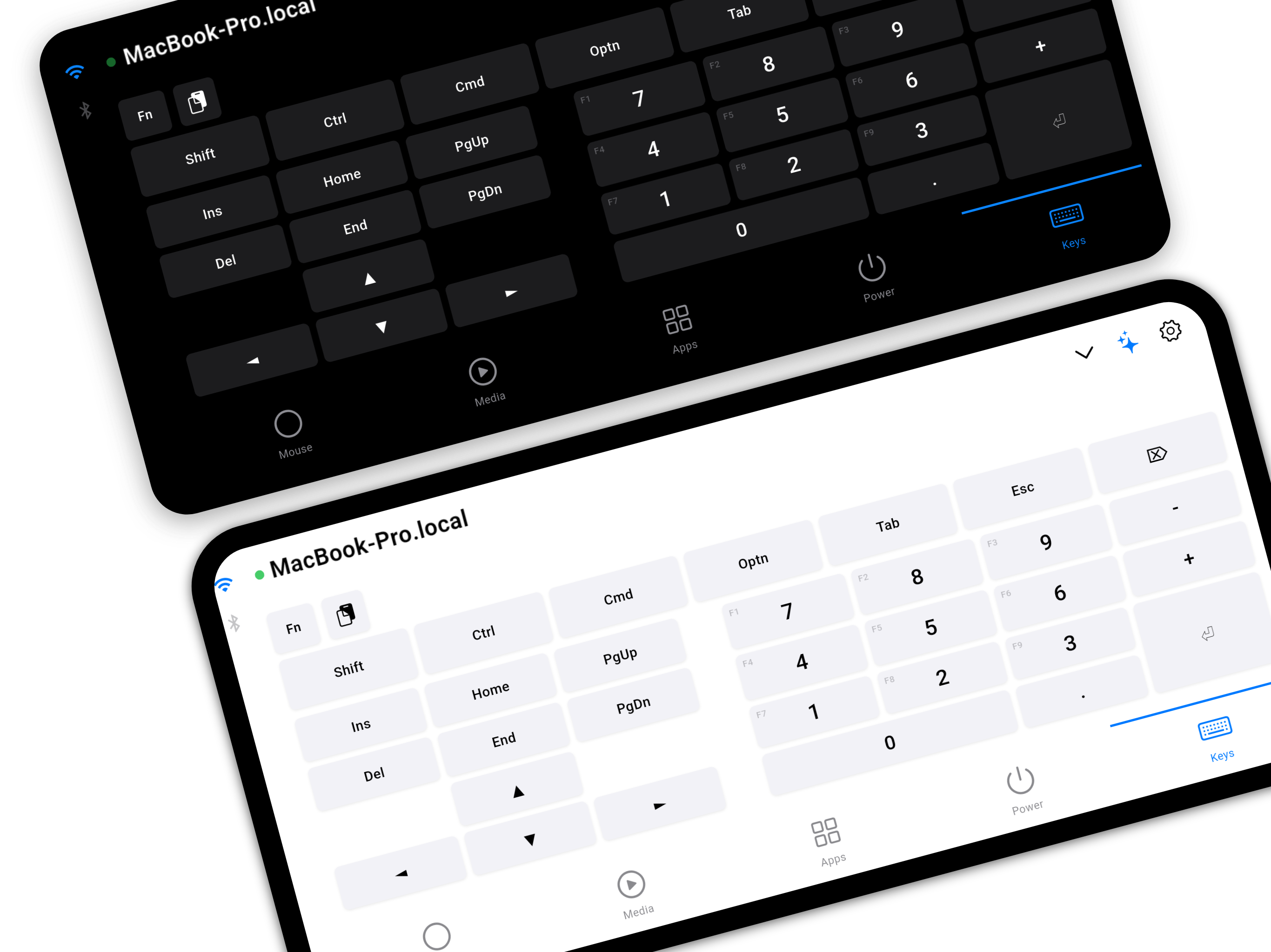 Phone Mouse trackpad on iPad, showing gestures for cursor control